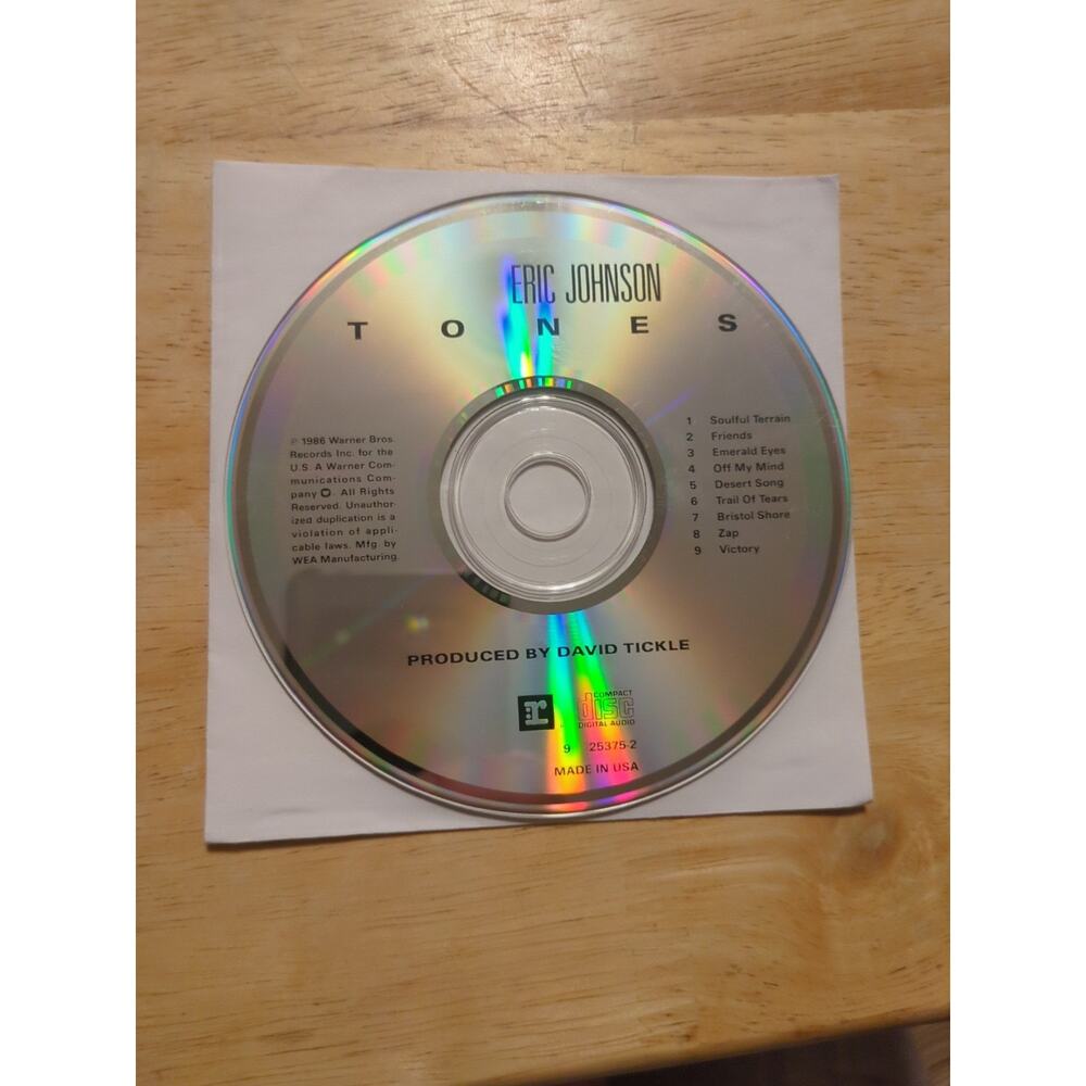 Eric Johnson - Tones ( CD - 1986 - Reprise 9 25375-2 ) Disc Only